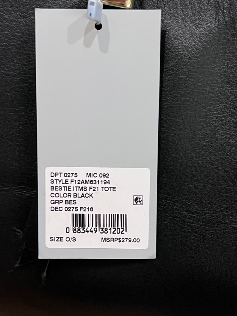 Genuine Leather Black Tote Bag by Antonio Melani - Picture 8 of 8